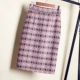 Len Kẻ Sọc Váy Mùa Thu Mùa Đông Phụ Nữ 2018 New Bag Váy Bước Dài Váy Len Váy Mùa Đông Váy Túi Hip Váy