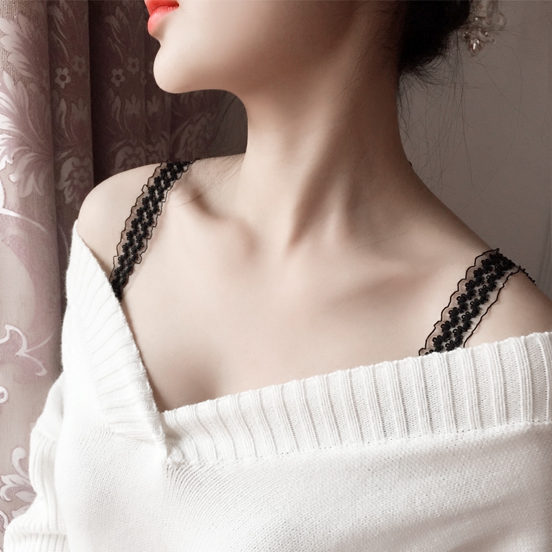 Transparent shoulder strap Invisible non-slip buckle incognito underwear Shoulder strap accessories summer one-word collar bra wild beauty back sexy