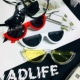 Tide ins net màu đỏ cá tính với nam và nữ kính râm hip hop nửa ống kính đỏ trang trí kính râm thời trang