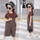 Trang phục dành cho phụ huynh-trẻ em Phụ nữ mặc dây đeo quần ống rộng phù hợp với mùa hè 2018