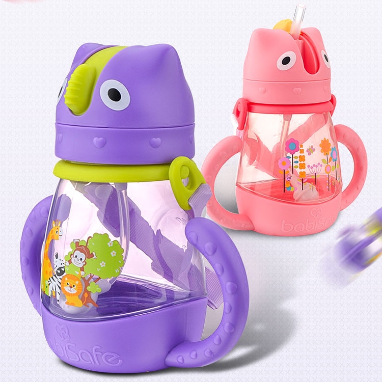 Anerxin baby kettle straw cup Summer training cup with handle holding baby bag dual-use children's drinking cup Learning cup