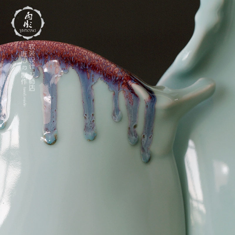 Rain tong home furnishing articles | jingdezhen porcelain ceramic its shadow green up horse craft gift household act the role ofing is tasted furnishing articles