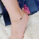 Bụi đỏ vòng chân nam nữ dây đỏ hạt vàng ác linh hồn nhỏ chống bạc sterling đường qua cát vàng đơn giản gợi cảm đôi chân chuỗi