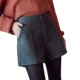 Quần short len ​​nữ mùa thu đông 2018 phiên bản mới Hàn Quốc hoang dã của quần lửng ống rộng mùa đông cạp cao quần ống rộng quần sooc bò nữ Quần short