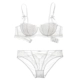Sexy đen ren ngực nhỏ 1/2 nửa cup Áo ngực mỏng đặt đồ lót cám dỗ châu Âu và Mỹ