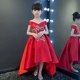 Cô gái ăn mặc công chúa váy đỏ mùa hè lớn trẻ em váy cưới pettiskirt hoa cô gái catwalk trang phục piano trailing bộ vest bé trai đi tiệc Váy trẻ em