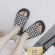 Chic port mùi gió retro kẻ sọc đen trắng và dép nữ mùa hè thời trang Hàn Quốc dép chống trượt giày dép Dép