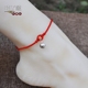 Lợn năm của năm dệt tay dây đỏ vòng chân nam và nữ chuông bạc sterling nét chân đào dây thừng cặp vợ chồng tốt vòng chân nhảy múa Vòng chân