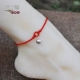 Lợn năm của năm dệt tay dây đỏ vòng chân nam và nữ chuông bạc sterling nét chân đào dây thừng cặp vợ chồng tốt lắc chân nữ handmade Vòng chân