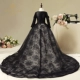 Trang phục trẻ em nữ màu đen dài tay mẫu catwalk showtail cô gái công chúa váy fluffy piano trang phục