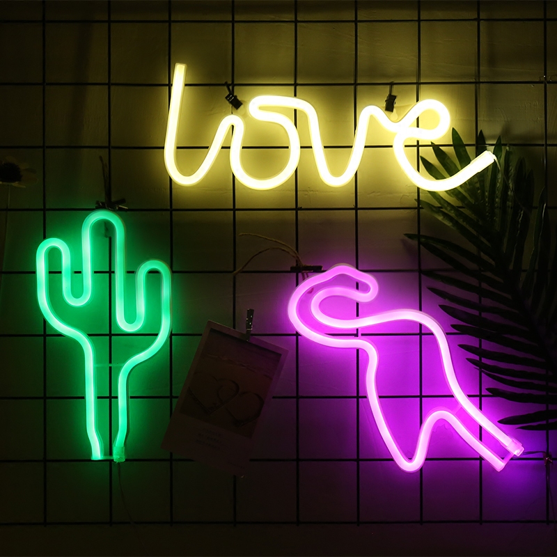 LED night light lantern girl heart room layout bedroom romantic Flamingo Christmas decoration Net Red Star Light