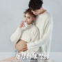 285 phụ nữ mang thai ảnh cho thuê quần áo studio bà bầu Mẹ áo len thời trang chụp ảnh mới đầm bầu công sở dáng dài