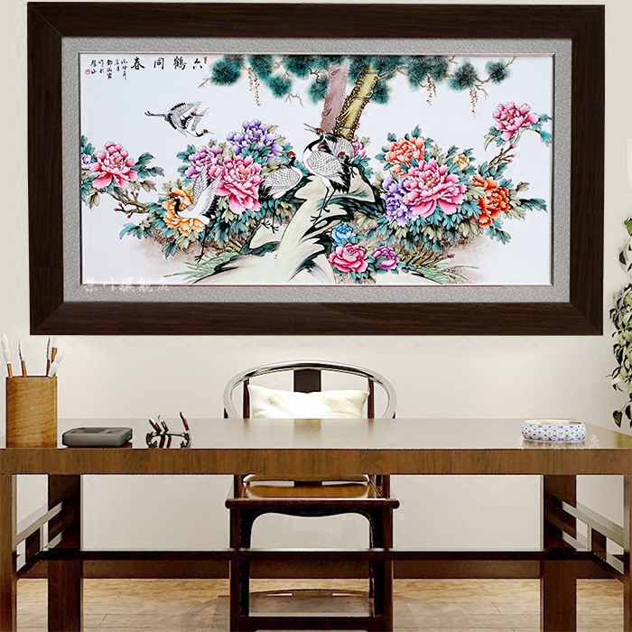 Hand - made ceramic painting as a stream of jingdezhen porcelain plate Chinese style adornment painting the living room sofa setting wall hang a picture