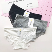 6 đồ lót nữ màu rắn viền ren đơn giản quần lót đẹp