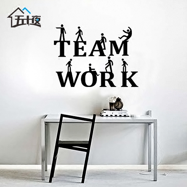 Creative office wall stickers corporate culture wallpaper english characters teamwork spirit inspirational decorative stickers