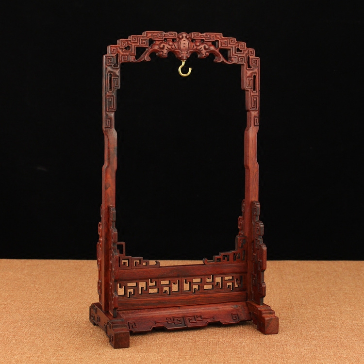 Redwood Rosewood Bat-Shaped Hanging Jade Stand Jewelry Rack for Displaying Ornamental Items and Jade