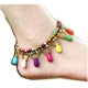 Vòng cổ gió vòng chân nữ phiên bản Hàn Quốc của sinh viên đơn giản đá ngọc lam dệt Bohemian Sen kỳ nghỉ chân trang trí phong cách dân tộc - Vòng chân những mẫu lắc chân đẹp nhất Vòng chân