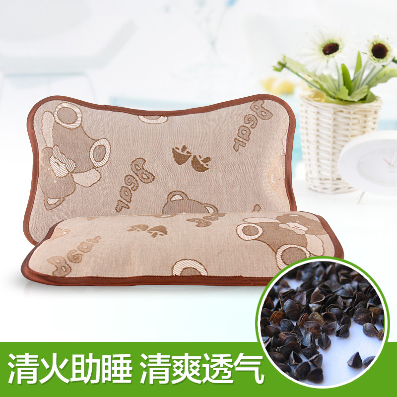 南极人婴儿用品枕头天然亚麻草荞麦凉枕儿童凉席枕宝宝夏季凉枕
