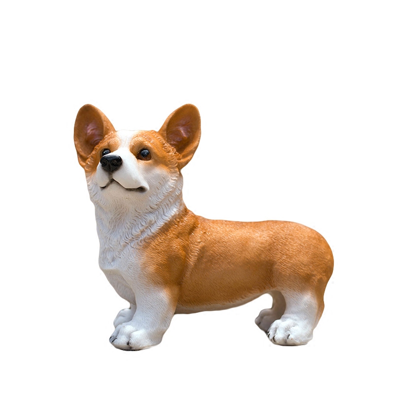 Simulation resin dog animal sculpture crafts Koji dog ornaments home TV cabinet wine cabinet ornaments ornaments
