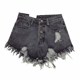 High-waisted breasted sexy ripped denim shorts for women with raw edges 2021 new summer style Korean style a-line hot pants wide-leg pants