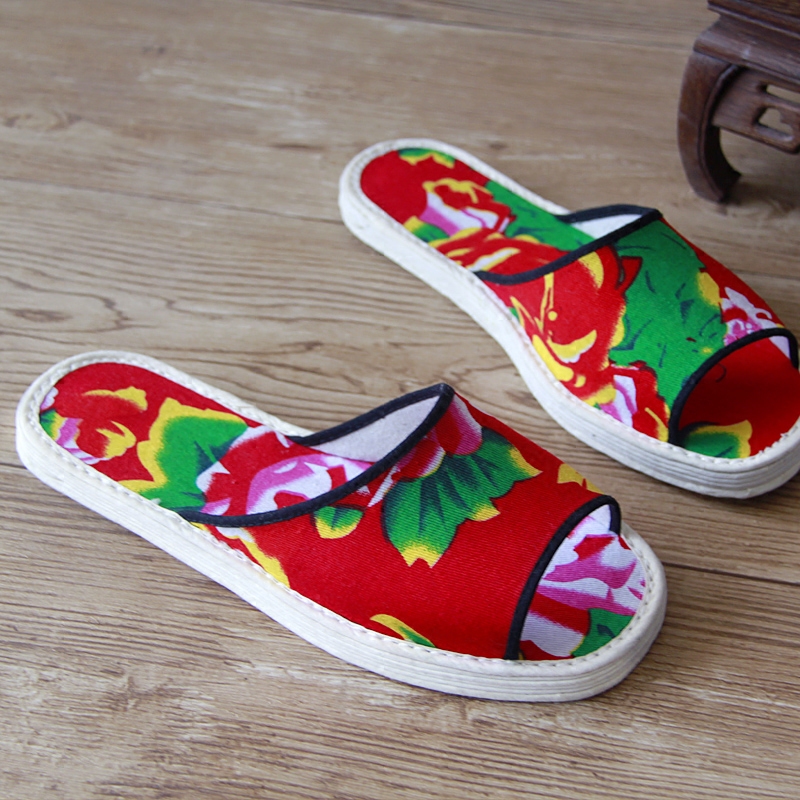 Ladies spring home melaleuca bottom cloth bottom bedroom floor slippers Non-slip breathable soft bottom cloth bottom moon slippers Female