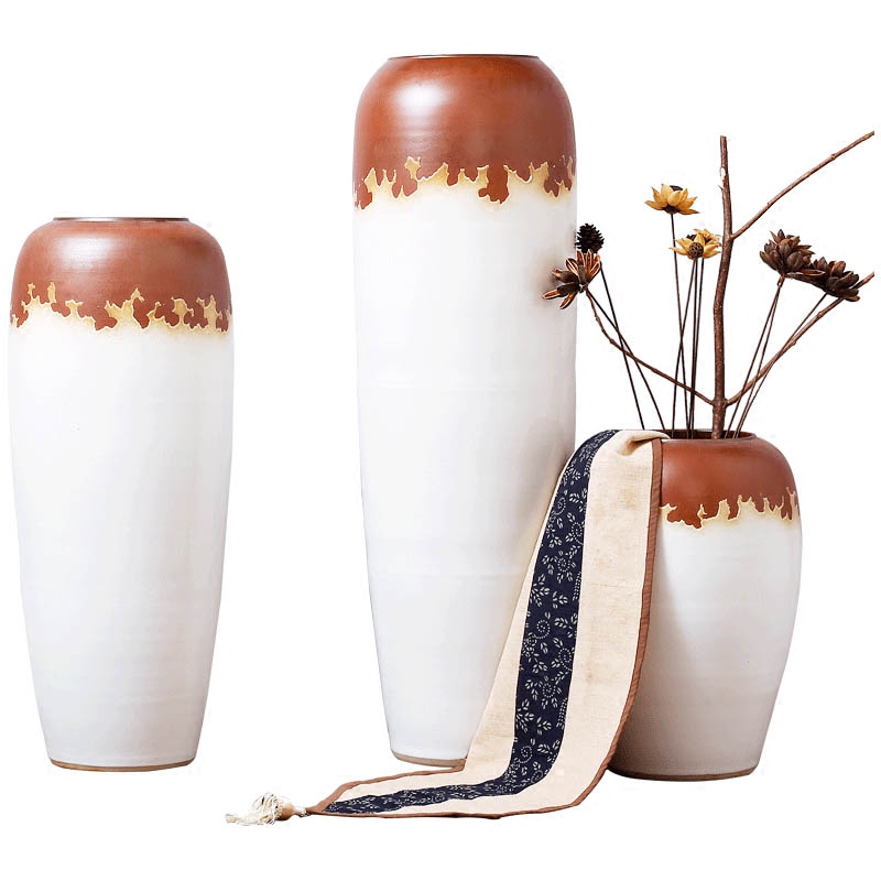 Jingdezhen ceramic vase sitting room flower arranging furnishing articles furnishing articles three - piece contracted household jugs of large vase