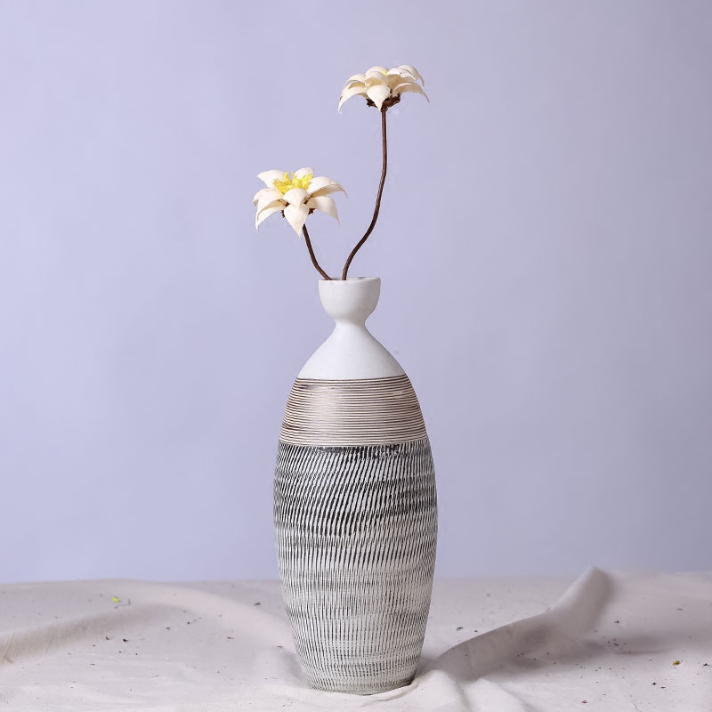 Jingdezhen ceramic vases, flower, flower implement hydroponic three - piece crafts move furnishing articles furnishing articles of adornment of the sitting room