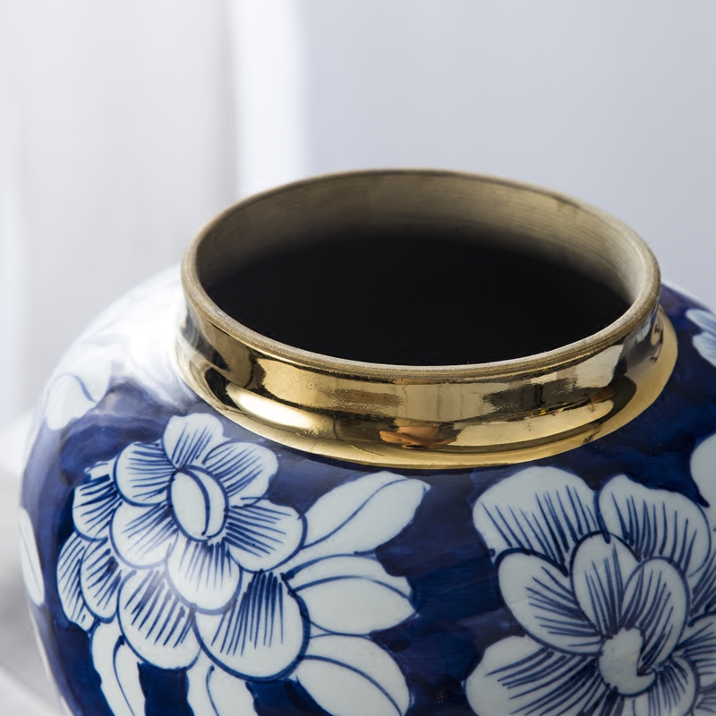 Jingdezhen hand - made general blue and white porcelain jar ceramic vases, furnishing articles large Chinese style living room home decoration