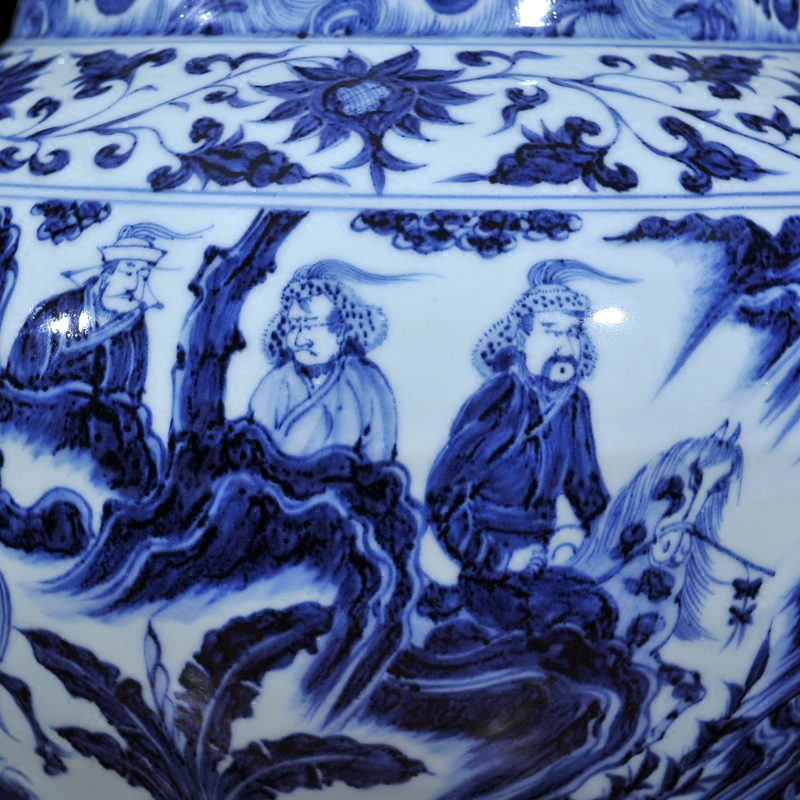 Jingdezhen porcelain porcelain vase under the yuan and Ming blue and white month after han xin jar furnishing articles collection of classical arts and crafts