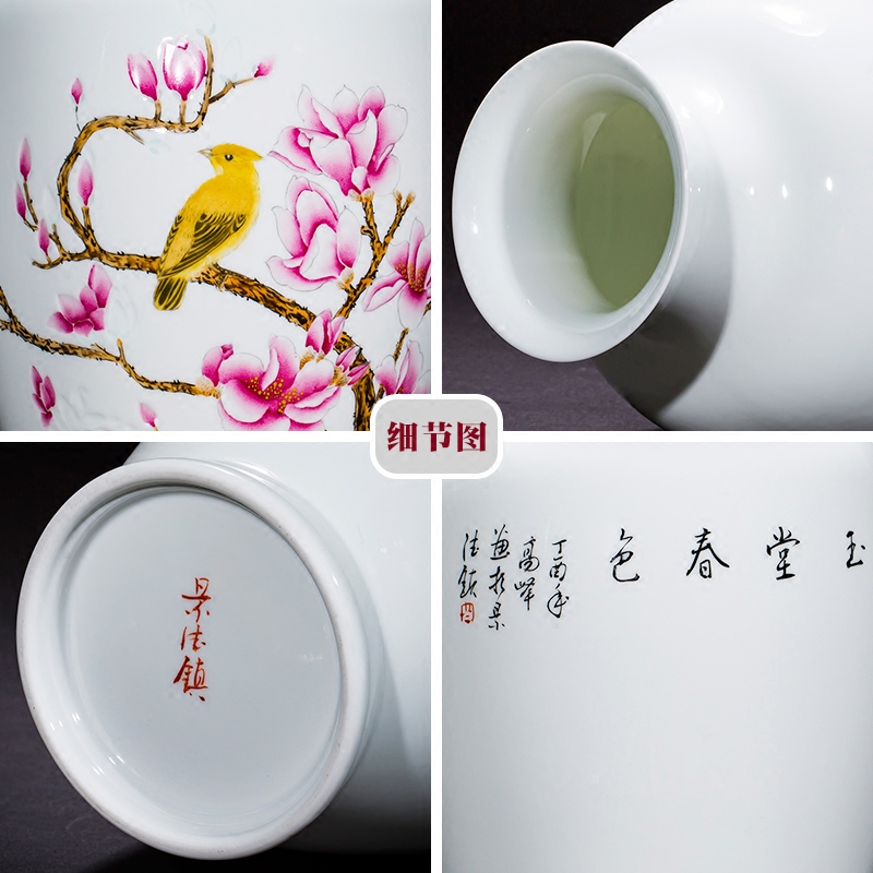 Jingdezhen ceramic vases, master of Chinese modern hand - made thin foetus and exquisite home sitting room porch decoration furnishing articles
