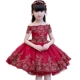 Cô gái từ vai váy dạ hội công chúa quý tộc bé sinh nhật váy cưới fluffy hoa cô gái trang phục quần áo trẻ em cao cấp Váy trẻ em