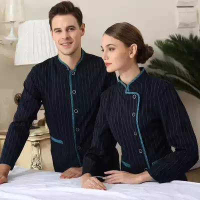 Hotel overalls autumn and winter clothes PA cleaning clothes long-sleeved hotel cleaning aunt room attendant overalls female