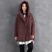 Giải phóng mặt bằng đặc biệt Sqinda Barna Wind Thicken Down Jacket Bánh mì ngắn Dress Nữ cỡ lớn Áo nỉ mùa đông mỏng