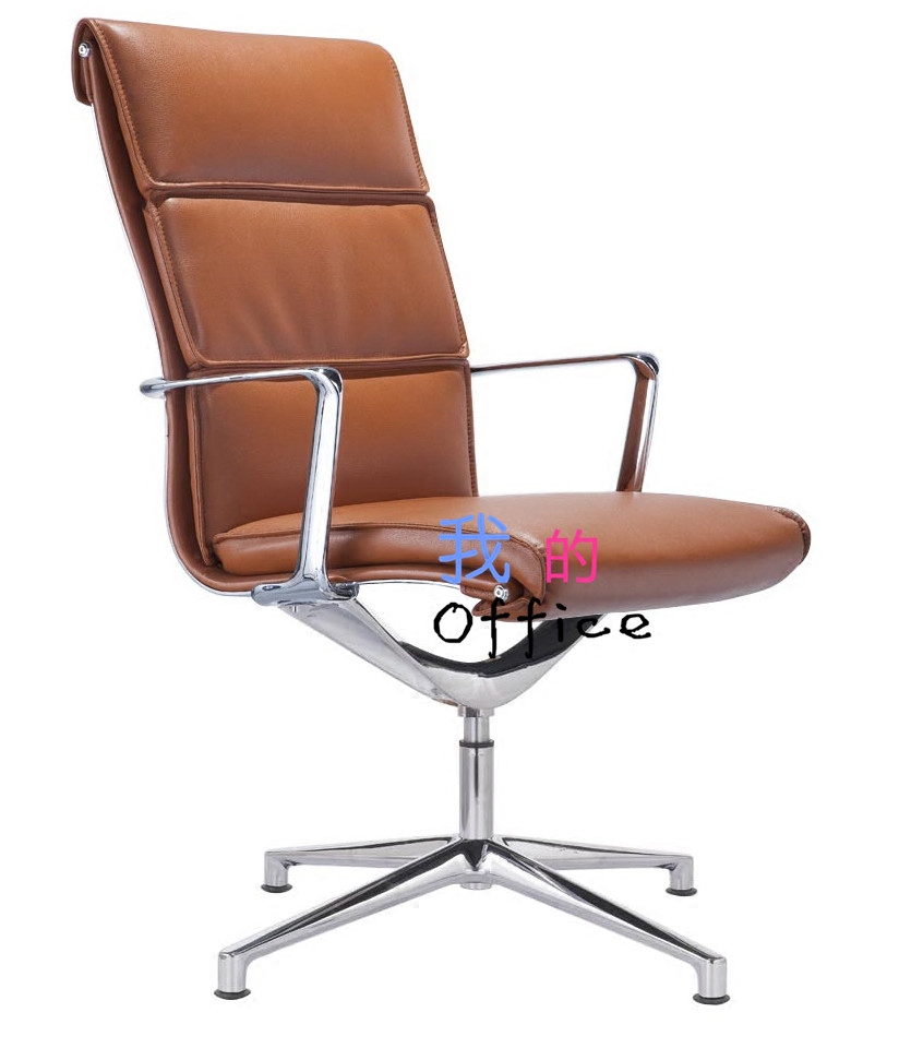 Creative designer high back soft bag study chair Aluminum alloy electroplated office chair Four-star foot swivel chair High-grade conference chair