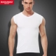 Áo vest nam bó sát co giãn cotton thấm mồ hôi vest nam dáng rộng vai chữ V không tay áo thun nam