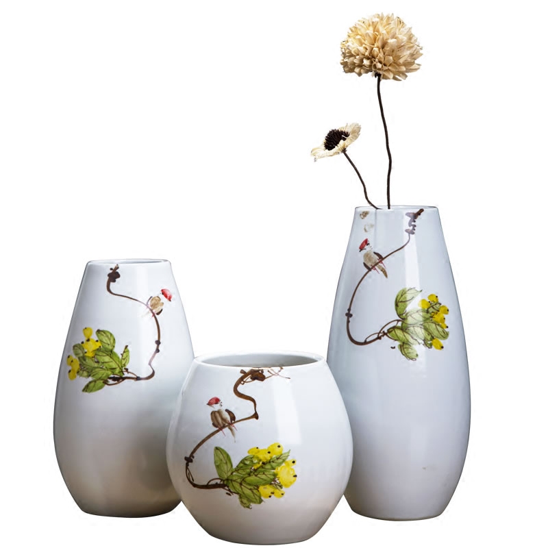 Jingdezhen ceramic dry flower flower vase of new Chinese style living room TV ark, wine home furnishing articles