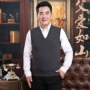 Áo len cổ lọ nam cổ chữ V không tay áo cardigan nam