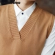 Áo len nam vest vest mùa thu nam v cổ vest đen xu hướng đẹp trai áo len len áo len không tay