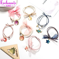 Dây đeo đầy sao Hàn Quốc dễ thương tua rua cao su dây tóc nhỏ tươi Sen nữ phụ nữ đơn giản bao da tóc vòng mũ nón - Phụ kiện tóc đồ buộc tóc scrunchies