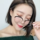 Kính retro khung kính xu hướng tròn phẳng gương nữ mô hình khung lớn với mạng quang kính đỏ cận thị nữ kính mát nữ Kính