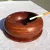 Myanmar rosewood mahogany ashtray living room solid wood round tobacco cylinder tobacco big fruit rosewood carving craft gift decoration
