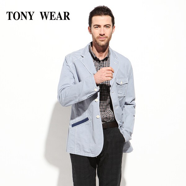 老款清仓 TONY WEAR 汤尼威尔 亚麻棉 男士休闲西服外套 天猫优惠券折后￥99包邮（￥199-100） 2色可选