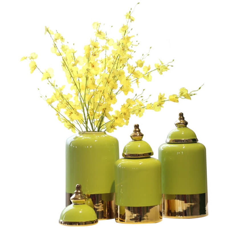 New Chinese style general ceramic pot vase floral outraged gold - plated candy jar piggy bank sitting room porch decoration flower furnishing articles