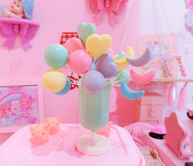 Japanese vintage grocery balloon ornaments Cute bouquet decorations Love stars moon balloons baking ornaments
