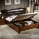 Đen walnut giường giường gỗ giường Trung Quốc gỗ nội thất phòng ngủ giường đôi da gỗ PK Ugyen hiện đại - Giường giường ngủ giá rẻ 1 triệu Giường