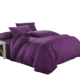 Bông màu tím đậm cotton nguyên chất bốn mảnh giường trải giường chăn đôi chăn đơn giản rượu vang đỏ