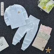 Quần áo cotton màu cho bé Quần eo cao thiết kế quần bụng đặt quần cotton mùa thu quần dài bé trai và bé gái có thể mở đồ lót