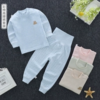 Quần áo cotton màu cho bé Quần eo cao thiết kế quần bụng đặt quần cotton mùa thu quần dài bé trai và bé gái có thể mở đồ lót thời trang trẻ em hàn quốc