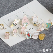 Nhật Bản và Hàn Quốc Harajuku dễ thương trâm thỏ thỏ huy hiệu phim hoạt hình cardigan pin khóa trâm túi pin huy hiệu