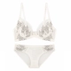 Peach Box Slim Sexy Thêu đồ lót ren Set Ngực lớn Kích thước nhỏ E Cup Lady Bra Mới